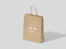 18x8x22 torebka ekologiczna brązowa papierowa kraft z nadrukiem reklamowym