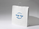 32x17x38 torba papierowa biała ekologiczna kraft z nadrukiem reklamowym 