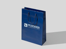 24x9x20 torba papierowa premium granatowa laminowana matowa z nadrukiem reklamowym