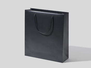 36x12x40 torba papierowa premium czarna laminowana matowa bez nadruku