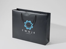 45x12x36 torba papierowa premium czarna laminowana matowa z nadrukiem reklamowym