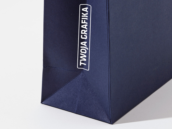 24x9x34 torba papierowa premium niebieska ekologiczna, papier 160g z nadrukiem reklamowym