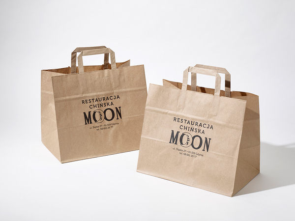 34x20x35 XXL torba papierowa kraft brązowa cateringowa z nadrukiem reklamowym