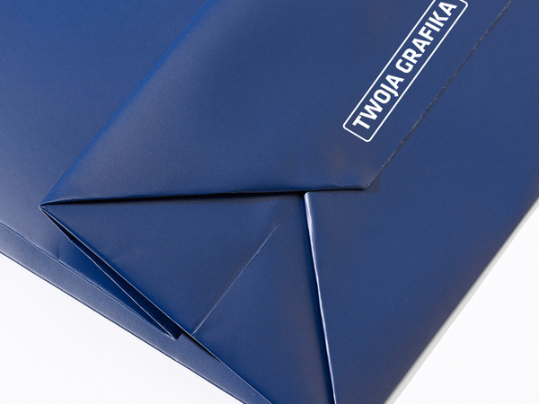 24x9x20 torba papierowa premium granatowa laminowana matowa z nadrukiem reklamowym