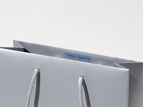 12x8x38 torba premium srebrna laminowana błyszcząca z nadrukiem reklamowym