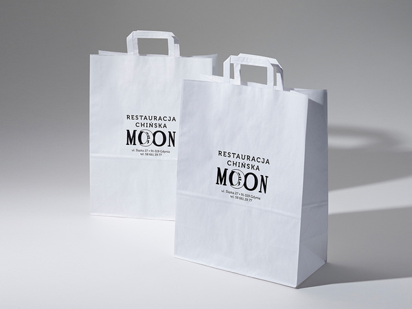 25x11x33 torba papierowa biała kraft z nadrukiem reklamowym