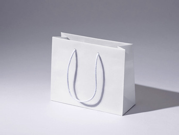 24x9x20 torebka  papierowa ekologiczna premium biała nielaminowana bez nadruku