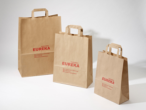 25x11x33 torby papierowe brązowe kraft z nadrukiem reklamowym