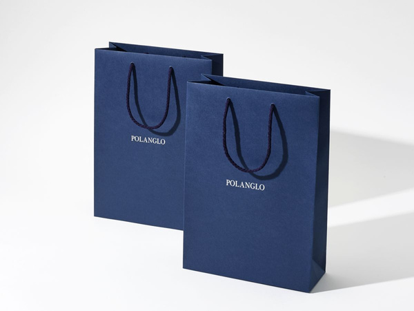 35x10x28 torba papierowa premium granatowa ekologiczna, papier 160g z nadrukiem reklamowym
