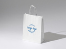18x8x22 torebka papierowa biała ekologiczna kraft z nadrukiem reklamowym 