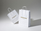 45x16x48 torba papierowa biała ekologiczna kraft z nadrukiem reklamowym 