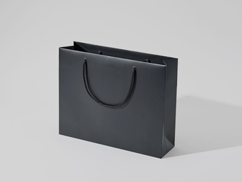 35x10x28  torebka  papierowa premium czarna laminowana matowa bez nadruku