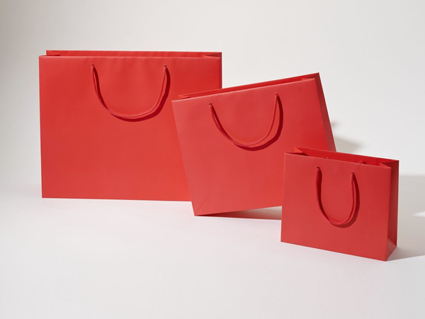 24x9x20 torba papierowa premium czerwona laminowana matowa z nadrukiem reklamowym