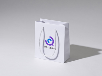 17x8x20 torebka  papierowa premium biała laminowana matowa z nadrukiem reklamowym