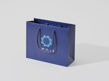 24x9x20 torba papierowa premium granatowa laminowana matowa z nadrukiem reklamowym