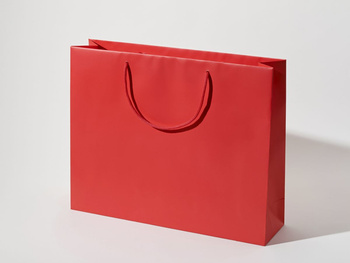 45x12x36  torebka  papierowa premium czerwona laminowana matowa bez nadruku