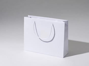 35x10x28 torby papierowe białe laminowane matowe bez nadruku