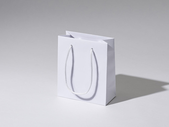 17x8x20 torebka  papierowa biała laminowana matowo bez nadruku