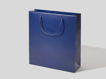 36x12x40 torba papierowa premium granatowa laminowana matowa bez nadruku