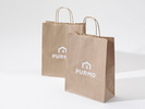 22x10x28 torba ekologiczna brązowa papierowa kraft z nadrukiem reklamowym