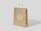 25x11x33 torba torba ekologiczna brązowa papierowa kraft z nadrukiem reklamowym