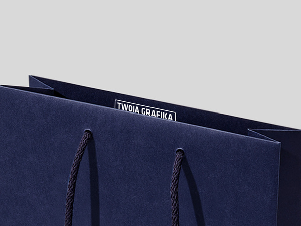 35x10x28 torba papierowa premium granatowa ekologiczna, papier 160g z nadrukiem reklamowym