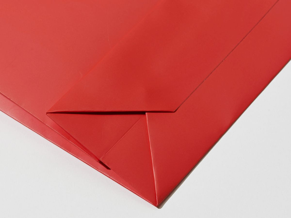 24x9x20 torebka papierowa premium czerwona laminowana matowa bez nadruku