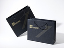 35x10x28 torba ekologiczna premium czarna z nadrukiem reklamowym