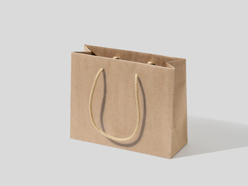 24x9x20 torebka  premium ekologiczna beżowa nielaminowana bez nadruku