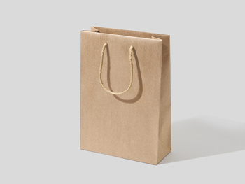 24x9x34 torba papierowa premium ekologiczna beżowa nielaminowana bez nadruku