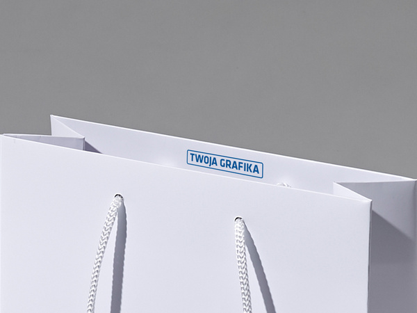 12x8x38 torba premium biała laminowana matowa z nadrukiem reklamowym