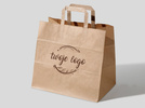 34x20x35 XXL torba papierowa kraft brązowa cateringowa z nadrukiem reklamowym