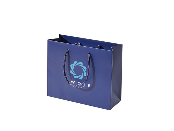 24x9x20 torba papierowa premium granatowa laminowana matowa z nadrukiem reklamowym