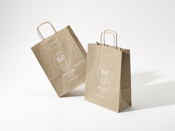 32x17x38 torba ekologiczna brązowa papierowa kraft z nadrukiem reklamowym