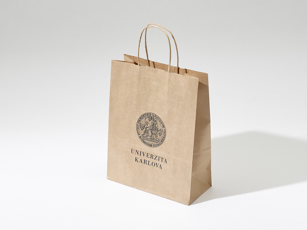 45x16x48 torba ekologiczna brązowa papierowa kraft z nadrukiem reklamowym