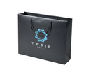 45x12x36 torba papierowa premium czarna laminowana matowa z nadrukiem reklamowym
