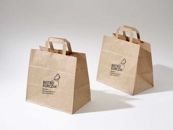 26x17x25 torby papierowe kraft brązowe cateringowe z nadrukiem reklamowym