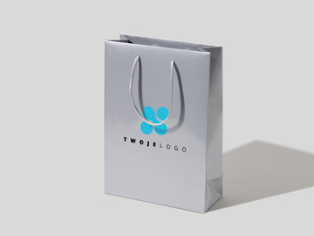 24x9x34 torba premium srebrna laminowana błyszcząca z nadrukiem reklamowym