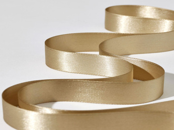Wstążka satynowa premium 15 mm kolor beżowy złoty
