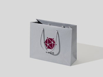 24x9x20 torebka papierowa premium ekologiczna szara z nadrukiem reklamowym